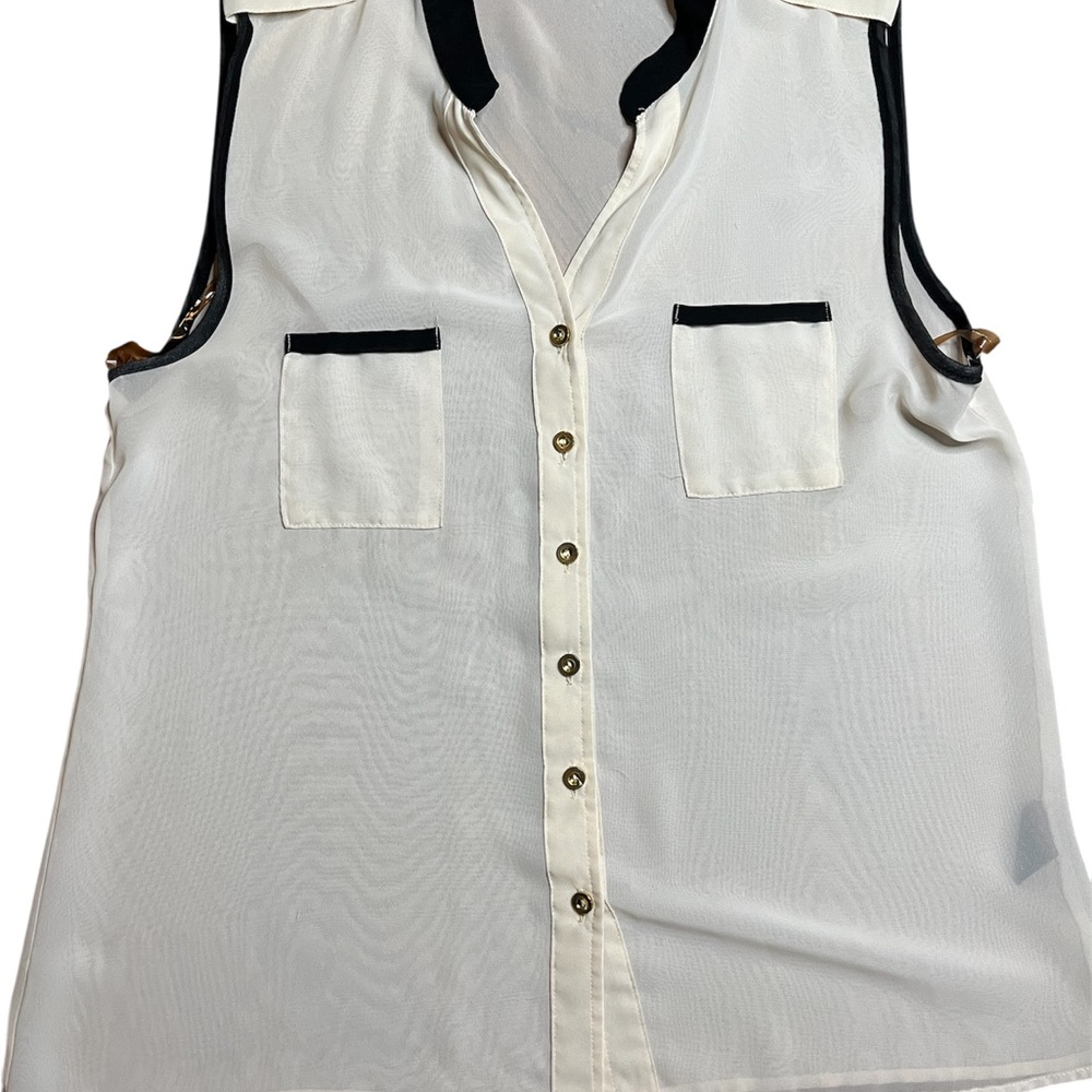 Mine White Button Down Tank Top